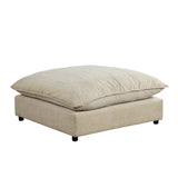 Cloud Sectional with Ottoman, Charging Ports and Three Back Pillows - Beige - Furniture Home Direct
