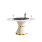 Modern Artificial Stone Round Carbon Steel Base Dining Table, Artificial Stone Turntable - Furniture Home Direct