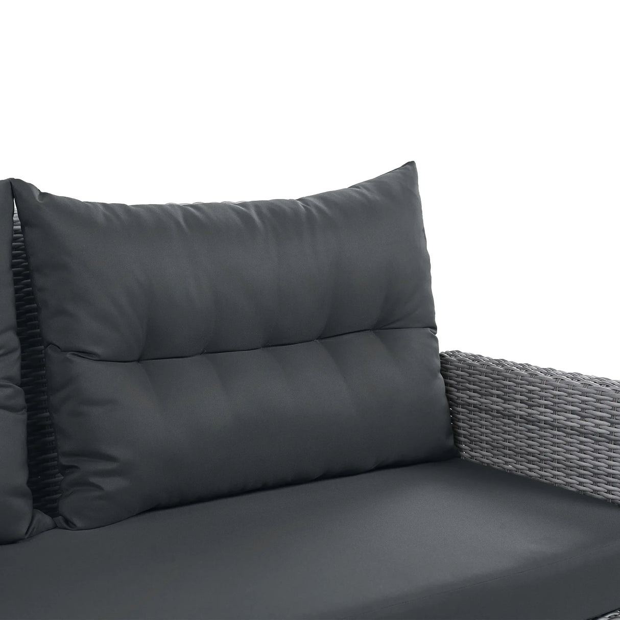 6 Piece Patio Set With An Adjustable Table, Recliners With Extendable Side Tables, And 2 Ottomans - Gray - Furniture Home Direct
