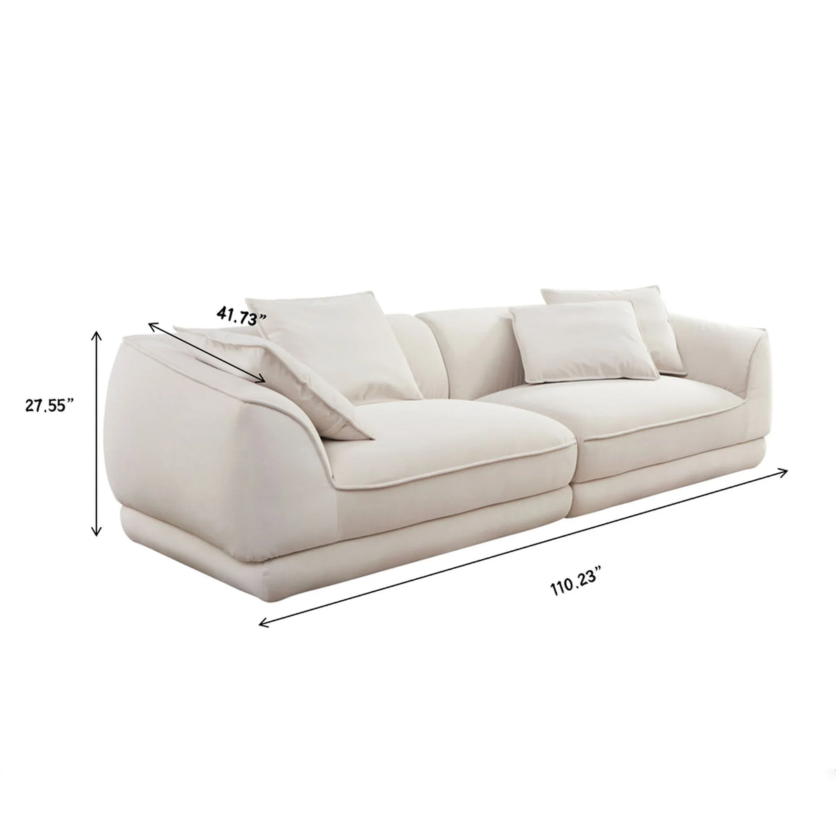 Nordic Modern Sofa With Removable Pillowcase, High Density Sponge Filling, 4 Throw Pillows - Furniture Home Direct