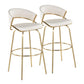 Jie - Fixed Height Contemporary Barstool With Swivel With Round Footrest (Set of 2) - Furniture Home Direct