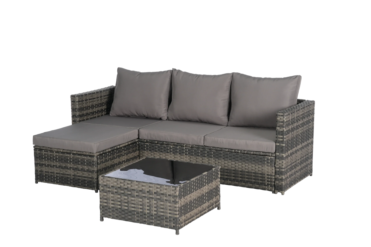 Outdoor Sectional Set with Ottoman - Furniture Home Direct