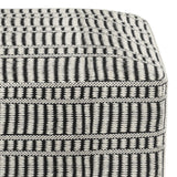 Safford - Square Woven Outdoor / Indoor Pouf - Black / White - Furniture Home Direct