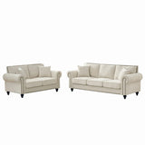 Modern 3 And 2 Seater Sofa With Rolled Arms, Tufted Upholstered Couch - Furniture Home Direct