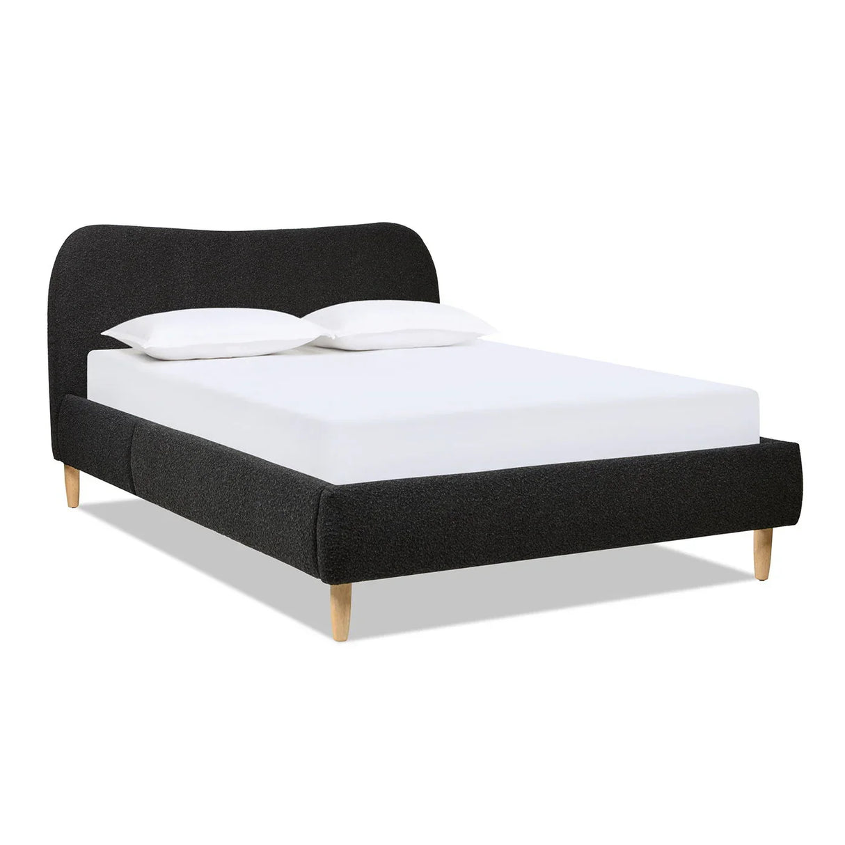 Roman - Curved Headboard Upholstered Platform Bed - Furniture Home Direct