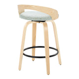 Grotto - Mid-Century Modern Fixed Height Counter Stool Swivel &h Round Footrest - Furniture Home Direct