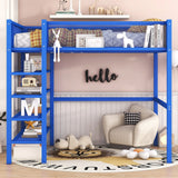 Loft Bed With 4 Tier Shelves And Storage - Furniture Home Direct
