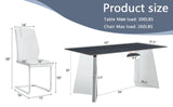 Dining Set Marble Pattern Table With White Chairs White - Furniture Home Direct