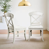 Harola - Cross-Back Dining Side Chairs In (Set of 2) - Smoky White - Furniture Home Direct