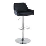 Daniella - Contemporary Adjustable Barstool With Swivel With Rounded Rectangle Footrest (Set of 2) - Furniture Home Direct