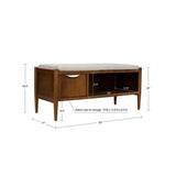 Accent Bench With Storage, Upholstered Cushion - Walnut Brown - Furniture Home Direct