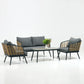 4 Pieces Patio Furniture Set, PE Rattan Wicker With Washable Cushion And Tempered Glass Tabletop, Conversation Furniture For Garden Poolside Balcony - Furniture Home Direct