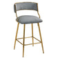 Counter Height Bar Stools With Powder Coating Base And Footrest (Set of 2) - Beige - Furniture Home Direct