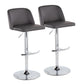 Toriano - Contemporary Adjustable Barstool With Swivel & Rounded T Footrest (Set of 2) - Furniture Home Direct