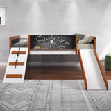 Aurea - Twin Loft Bed With Slide Slats Ststem Included - Cherry Oak / White - Furniture Home Direct