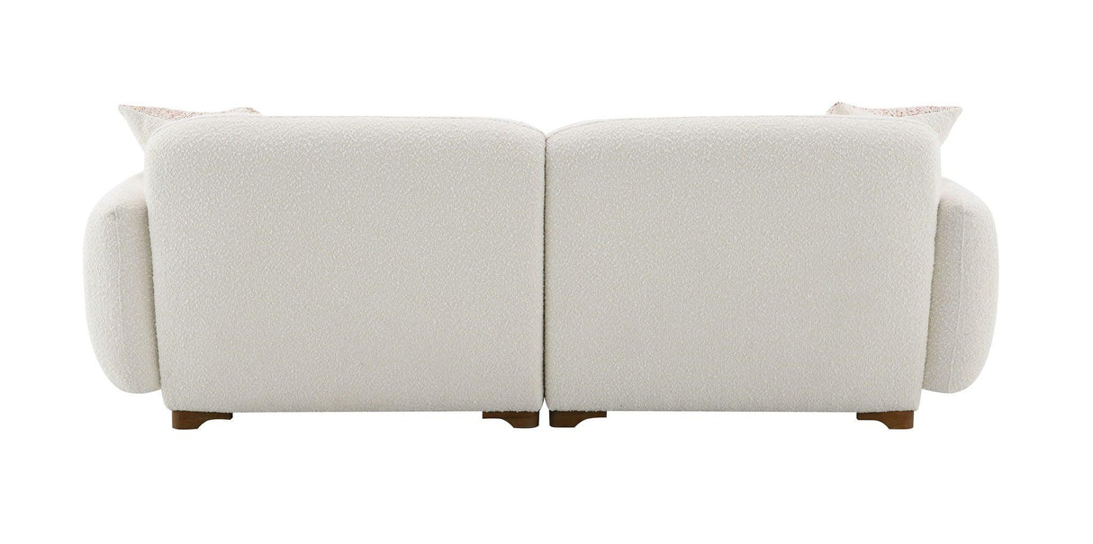 Darius - Boucle Sofa With 2 Toss Pillows - Beige - Furniture Home Direct