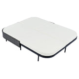 Outdoor Wicker Double Chaise (Black Frame+Beige Cushion) - Furniture Home Direct