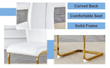 Dining Chairs Gold Frame Upholstered Set of 4 White - Furniture Home Direct