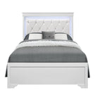 Shaker - 5 Pieces Bedroom Set With Crystal Inspired Tufted Headboard And LED Lighting - Furniture Home Direct
