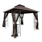 Patio Gazebo Tent With Ventilated Double Roof And Mosquito Net - Furniture Home Direct