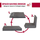 Full Size Mattress Foundation Industrial Foldable Metal Grey - Furniture Home Direct