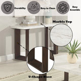 Edwyn - Natural Marble Top End Table - Furniture Home Direct
