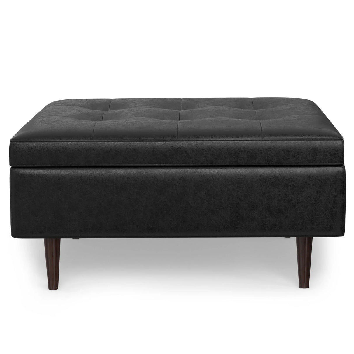 Shay - Large Square Coffee Table Storage Ottoman Mid-Century Style - Furniture Home Direct