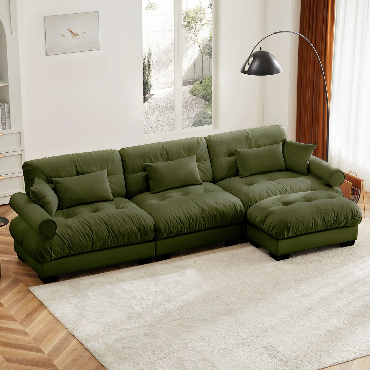 Super Comfort Oversized Modular Sectional Sofa With Movable Ottoman - Furniture Home Direct