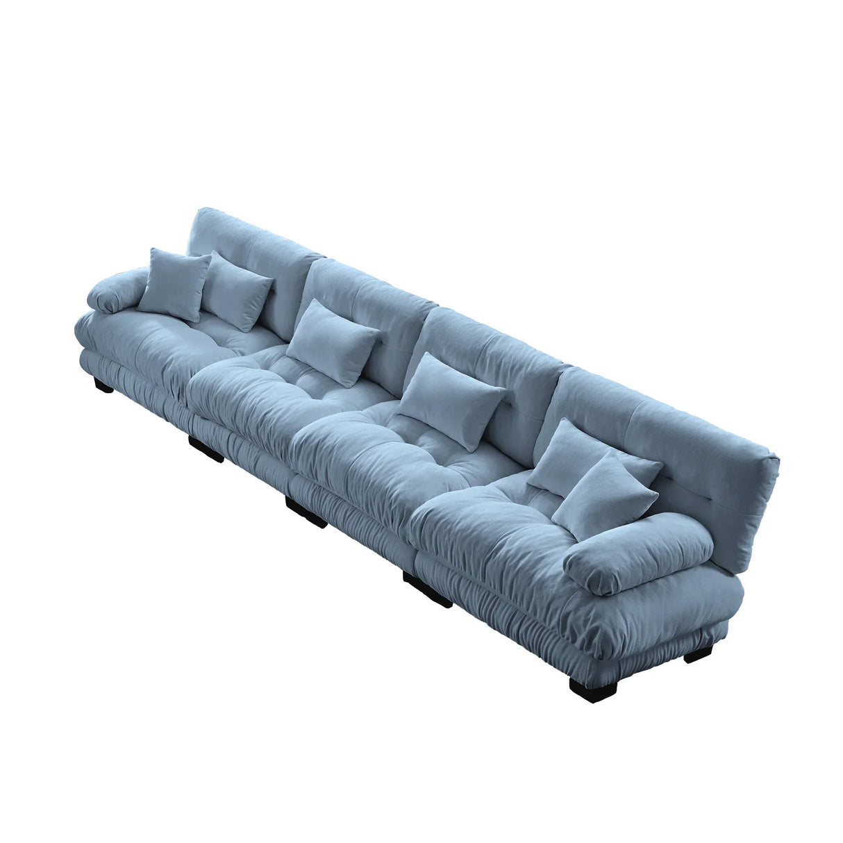 4-Seater Modular Chenille Sofa - Blue - Furniture Home Direct