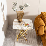 Contemporary Marble Pattern Top Table With Stainless Steel Base - Furniture Home Direct