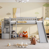 Loft Stairway Bed With 2 Drawers, Convertible Ladder And Slide - Furniture Home Direct