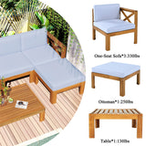 Outdoor 5-Piece Sectional With Cushions and Coffee Table - Furniture Home Direct
