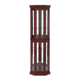 Corner Curio Cabinet With Lights, Adjustable Tempered Glass Shelves, Mirrored Back, Display Cabinet (E26 Light Bulb Not Included) - Furniture Home Direct