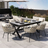 Outdoor 7 Piece DIning Set - Beige - Furniture Home Direct
