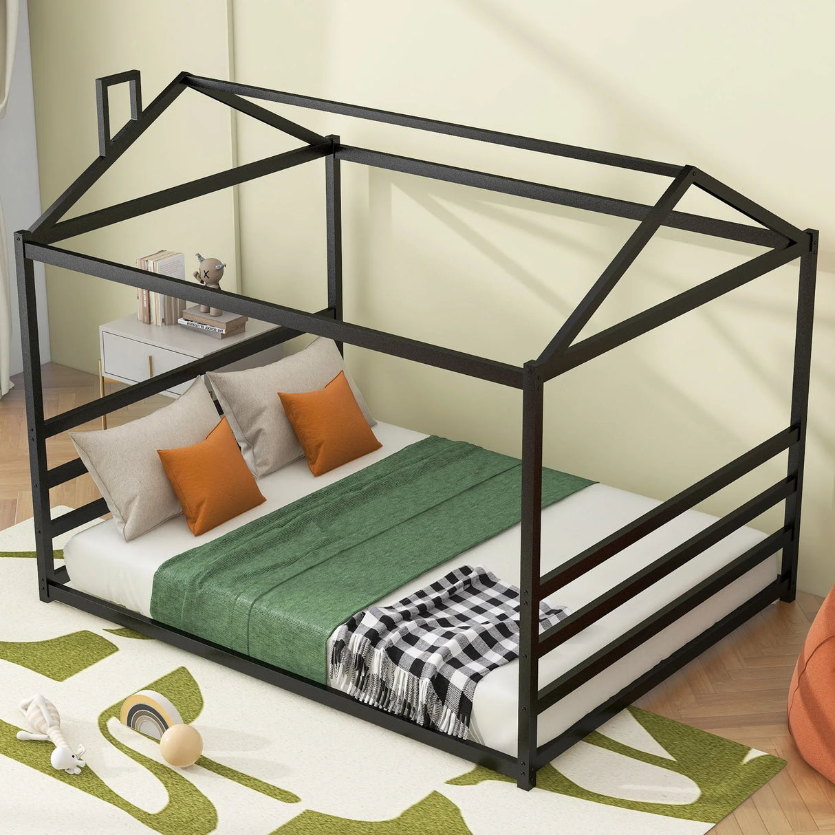 Metal House Shape Platform Bed - Furniture Home Direct