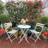 3 Piece Patio Bistro Set Of Foldable Round Table And Chairs - Furniture Home Direct