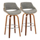 Fabrizzi - Mid Century Modern Fixed Height Barstool With Swivel With Round Footrest (Set of 2) - Furniture Home Direct