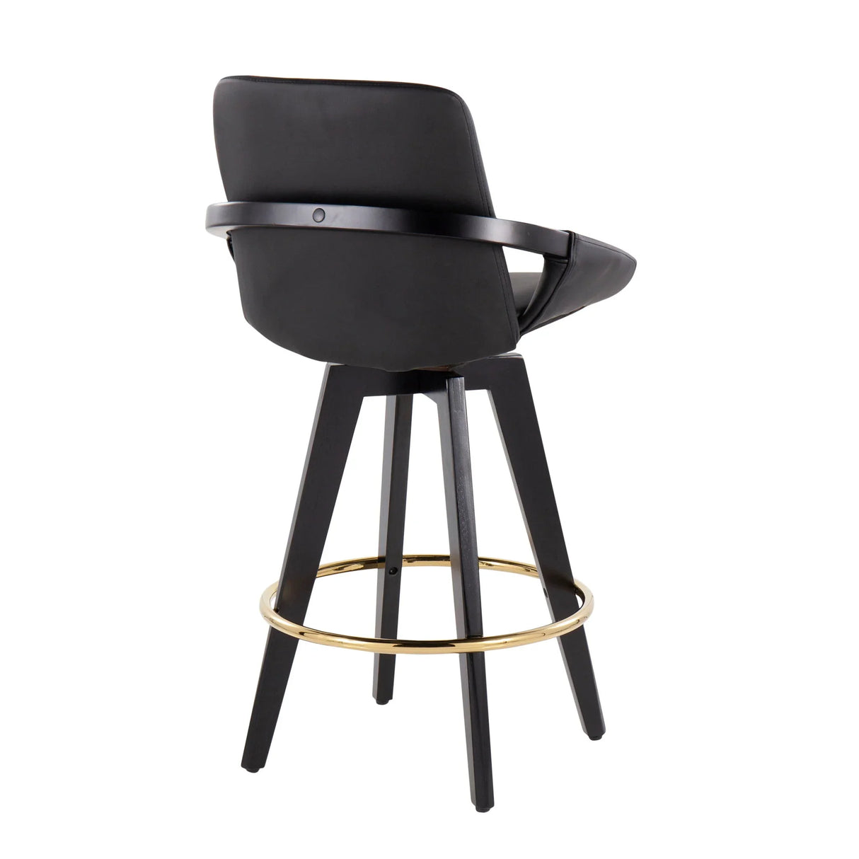 Cosmo - Contemporary Fixed Height Counter Stool With Swivel With Round Footrest (Set of 2) - Furniture Home Direct