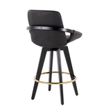 Cosmo - Contemporary Fixed Height Counter Stool With Swivel With Round Footrest (Set of 2) - Furniture Home Direct