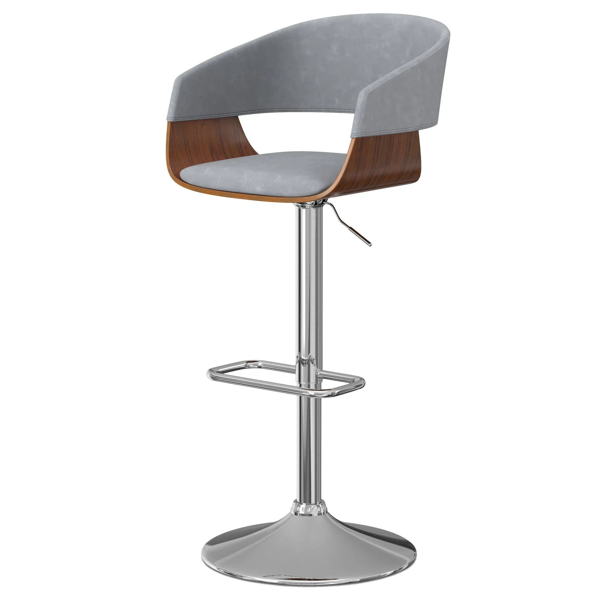 Lowell - Adjustable Swivel Bar Stool - Stone Gray - Furniture Home Direct
