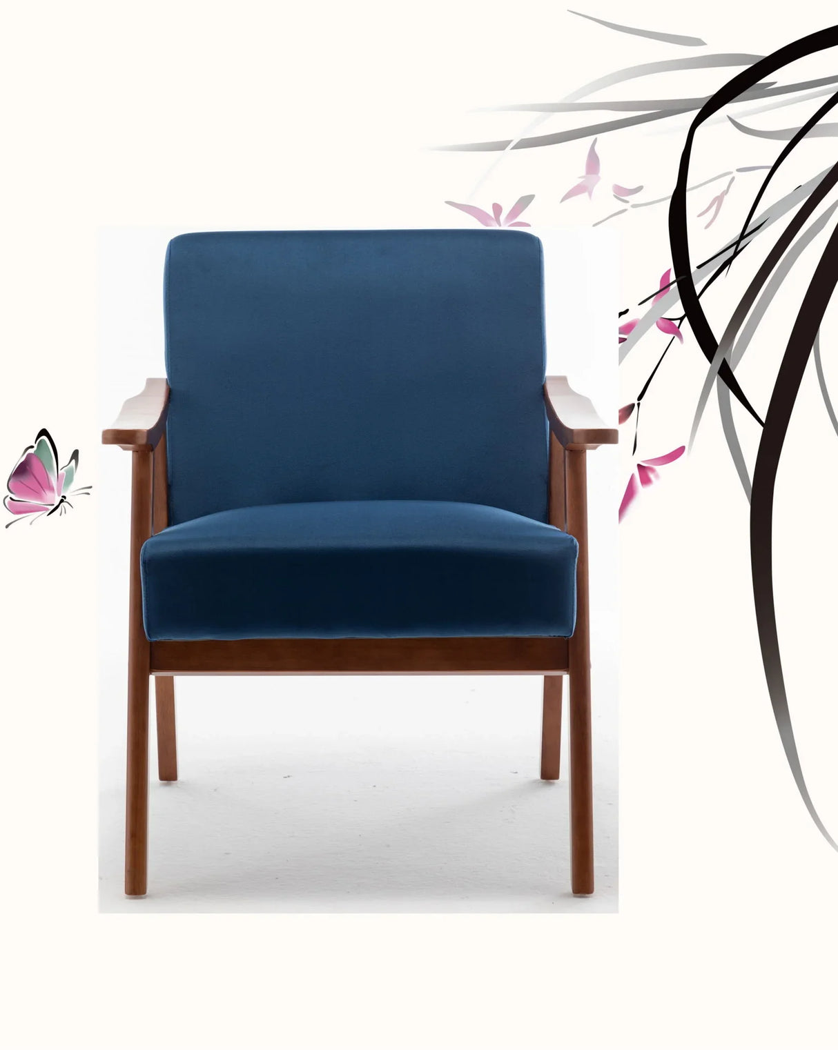 Accent Chair, Classic Mid Century Modern For Extra Seating - Furniture Home Direct