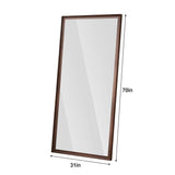 Vintage Full Length Wall Mounted Mirror With Faux Wood Frame - Brown - Furniture Home Direct