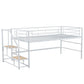 Loft Bed With Storage Stairs And Metal Frame - Furniture Home Direct