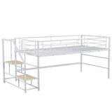 Loft Bed With Storage Stairs And Metal Frame - Furniture Home Direct