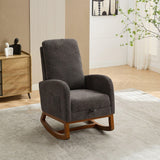 Rocking High Back Glider Chair With Retractable Footrest, Side Pocket - Furniture Home Direct