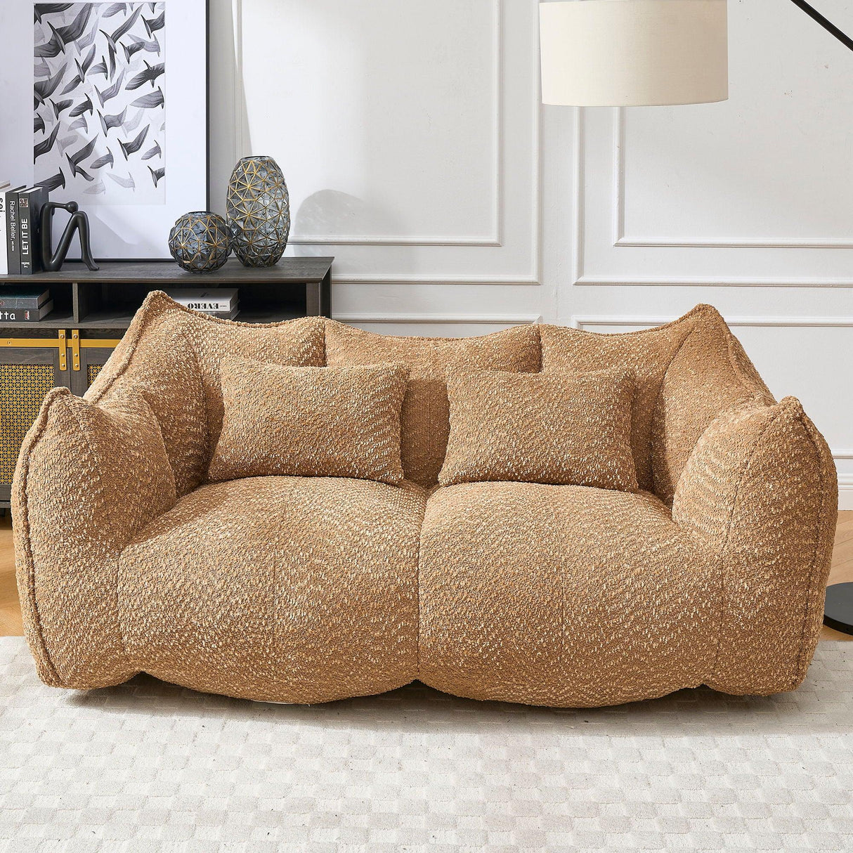 Comfortable Dual Beanbag Chair With High Resilience Foam Core For 2 People - Furniture Home Direct