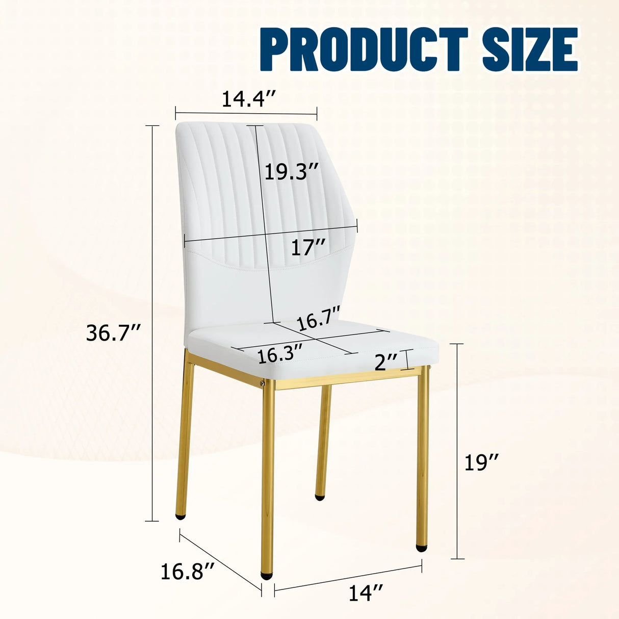 Luxury Simple Chair With Metal Gold Leg - Furniture Home Direct