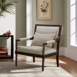 Philippe - Accent Arm Chair With Backrest - Beige / Brown - Furniture Home Direct