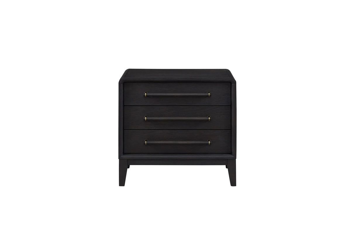 3 Drawer Nightstand With USB - Black - Furniture Home Direct