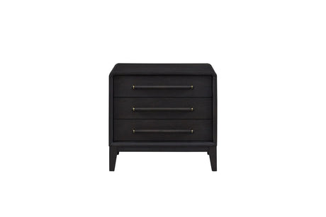 3 Drawer Nightstand With USB - Black - Furniture Home Direct